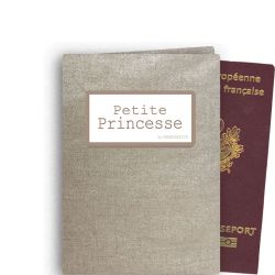 Etui passeport Lin brillant "Petite Princesse"