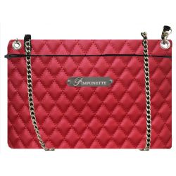 Sac Pochette Personnalisé - Matelassé Rouge