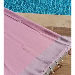 Fouta - Serviette de plage Rose & Argent