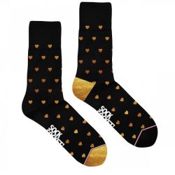 Chaussettes Femme Coeurs Or paillettes