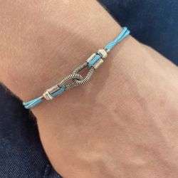 Bracelet You & Me en corde de Basse - Turquoise