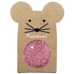 Balle rebondissante souris - rose