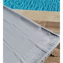 Fouta - Serviette de plage Gris Argent 