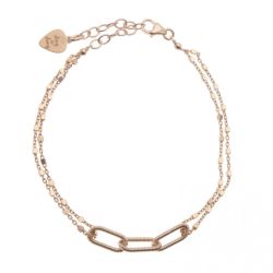 Bracelet 3 mini ovales - plaqué or rose