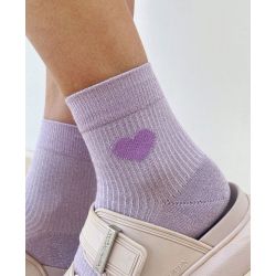 Chaussettes Coeur Lila à paillettes