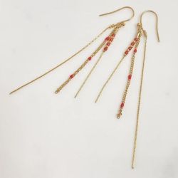 Boucle d'oreille Anna rouge