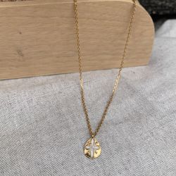 Collier petite Goutte - beige nacré