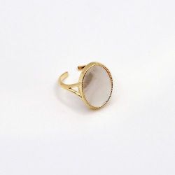 Nilaï - Bague ajustable Frida - nacre