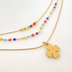 Collier triple miyuki Multicolore