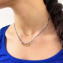 Collier double stone - bleu