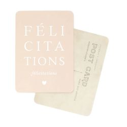 Carte Cinq Mai Félicitations Rose