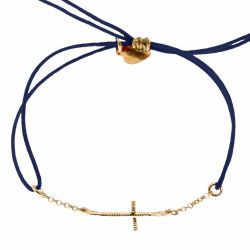 Bracelet croix cordon et chaine