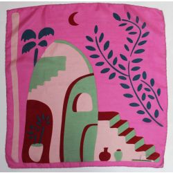 Mini Foulard en Soie Kasbah Fuchsia