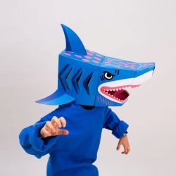 Omy Masque 3D Requin en carton à monter