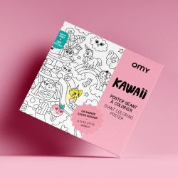 Poster géant à colorier - Kawaii