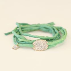 Bracelet Céleste Soie vert Poëmia