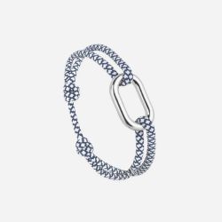 Bracelet maillon -Marine et Blanc