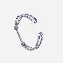 Bracelet maillon plat - Blanc et Bleu Marine