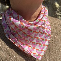 Mini Foulard en Soie Bagatelle fuchsia