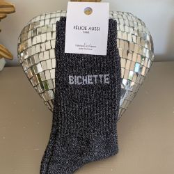 Félicie Aussi - Chaussettes Bichette à Paillettes - Noir