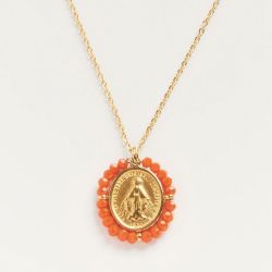 Palas Collier médaille Santa Maria Orange