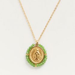 Palas Collier médaille Santa Maria Vert émeraude