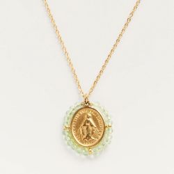 Palas Collier médaille Santa Maria Vert d'eau