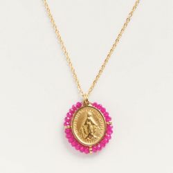 Palas Collier médaille Santa Maria Fuchsia