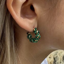 Boucle d'oreille Créole - Vert