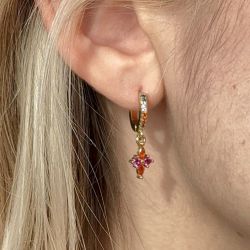 Boucle d'oreille Créole Croix Tutti frutti