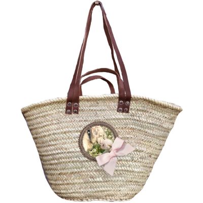 Panier personnalisé - panier osier personnalisé avec la photo de votre choix - sac cabas personnalisé