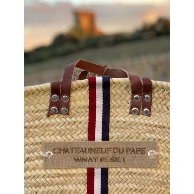 Panier osier Chateauneuf du Pape - panier de plage - cadeau original homme