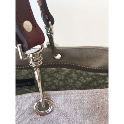 Sac Bandoulière femme Personnalisé - Lin brillant enduit - Intérieur doublé et fermé par une glissière