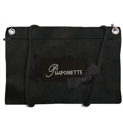 Sac pochette - Petit sac bandoulière - Sac bandoulière femme - plaque noire Pimponette - Saya noir