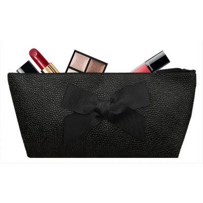 Trousse Personnalisée - Trousse personnalisée avec noeud - Trousse maquillage - Saya Noir