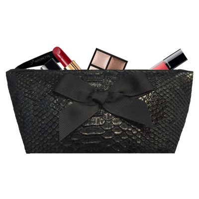 Trousse Personnalisée - Trousse personnalisée avec noeud - Trousse maquillage - Tasma noir