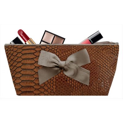 Trousse Personnalisée - Trousse personnalisée avec noeud - Trousse maquillage - Tasma camel 