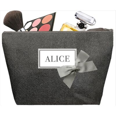 Trousse de toilette Femme - Trousse personnalisée avec le prénom ou les initiales - Cadeau personnalisé - Saya Gris bronze