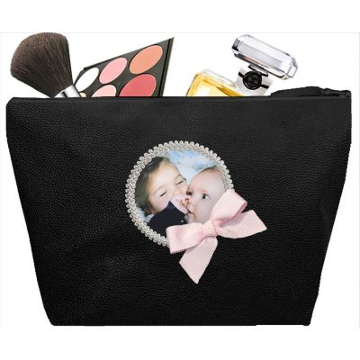 Trousse de toilette Femme - Trousse personnalisée avec votre photo- Cadeau personnalisé - Saya Noir