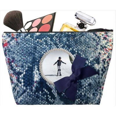 Trousse de toilette Femme - Trousse personnalisée avec votre photo- Cadeau personnalisé - Tasma bleu