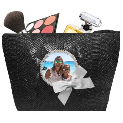 Trousse de toilette Femme - Trousse personnalisée avec votre photo- Cadeau personnalisé - Tasma noir