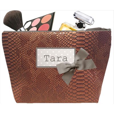 Trousse de toilette Femme - Trousse personnalisée avec le prénom ou les initiales - Cadeau personnalisé - Tasma camel