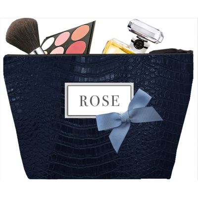 Trousse de toilette Femme - Trousse personnalisée avec le prénom ou les initiales - Cadeau personnalisé - Tasma bleu marine