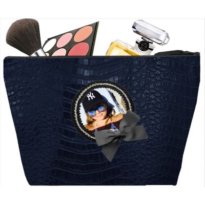 Trousse de toilette Femme - Trousse personnalisée avec votre photo- Cadeau personnalisé - Saya bleu marine