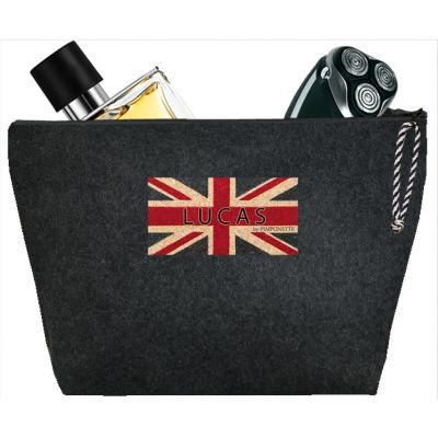 Trousse de toilette Homme - Trousse personnalisée avec le prénom ou les initiales - Cadeau personnalisé - Flanelle