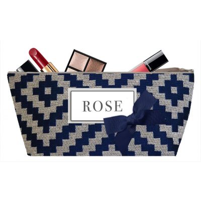 Trousse Personnalisée - Trousse maquillage - Poncho marine - Trousse personnalisée avec votre prénom