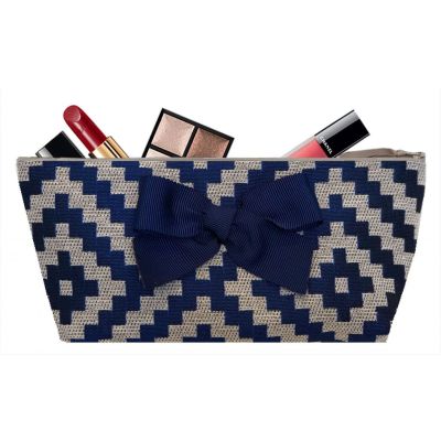 Trousse Personnalisée - Trousse maquillage - Poncho marine avec noeud marine