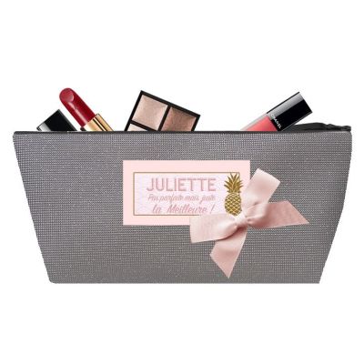 Trousse Personnalisée - Trousse à message - A personnaliser de votre Prénom suivi du texte "pas parfaite mais juste la meilleure"