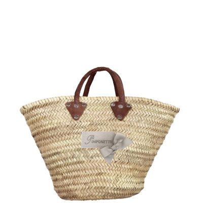 Panier osier - Petit Panier pour les courses - Noeud champagne