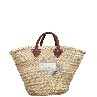 Panier osier - Petit Panier pour les courses - Noeud champagne